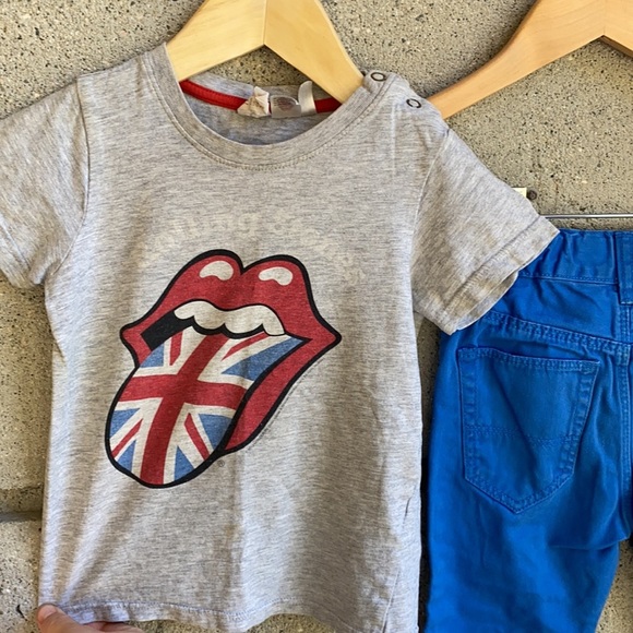 H&M 1.5-2y “Rolling Stones” Outfit (tee and pants) - Picture 2 of 11